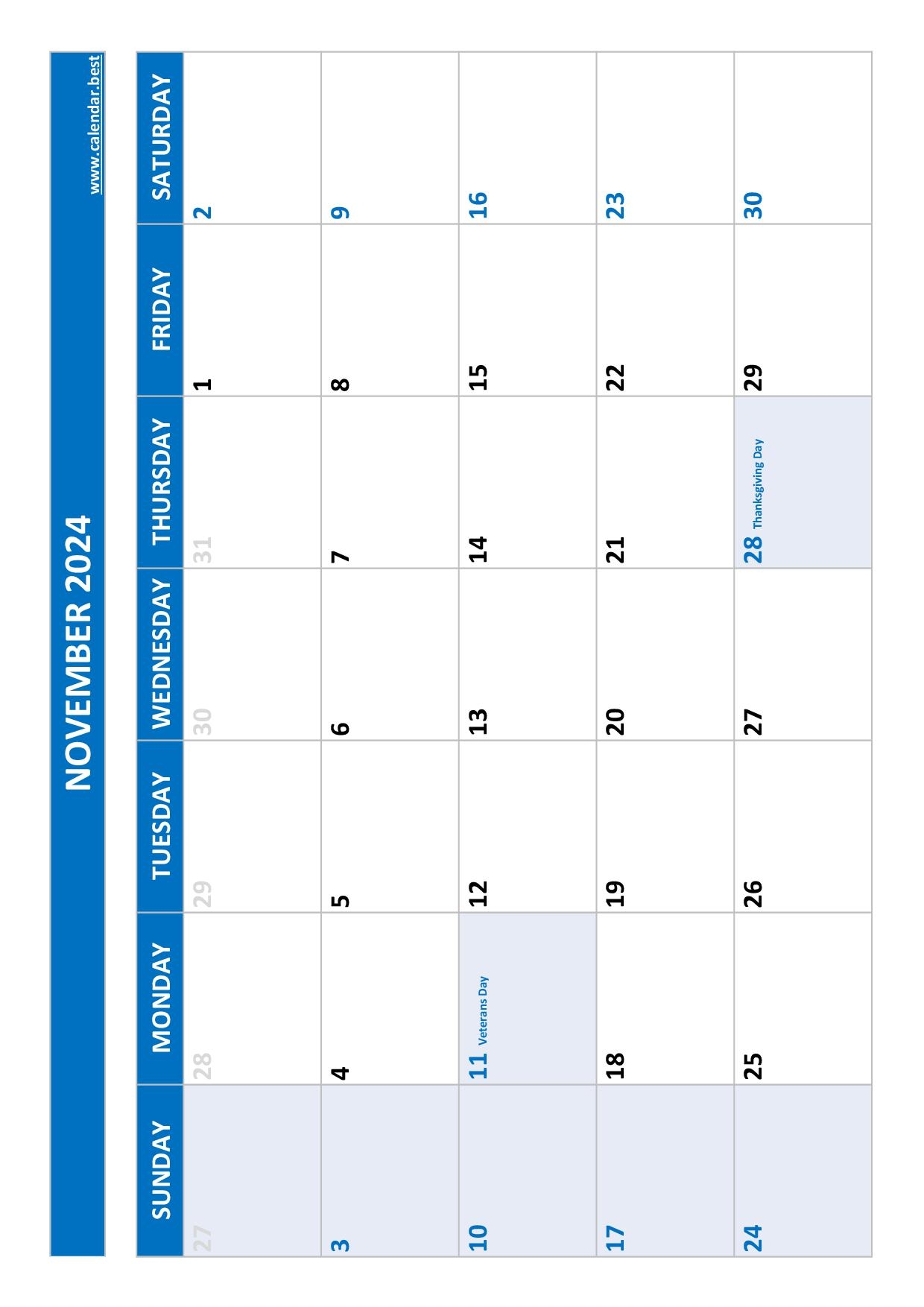November 2024 Calendar Calendar best