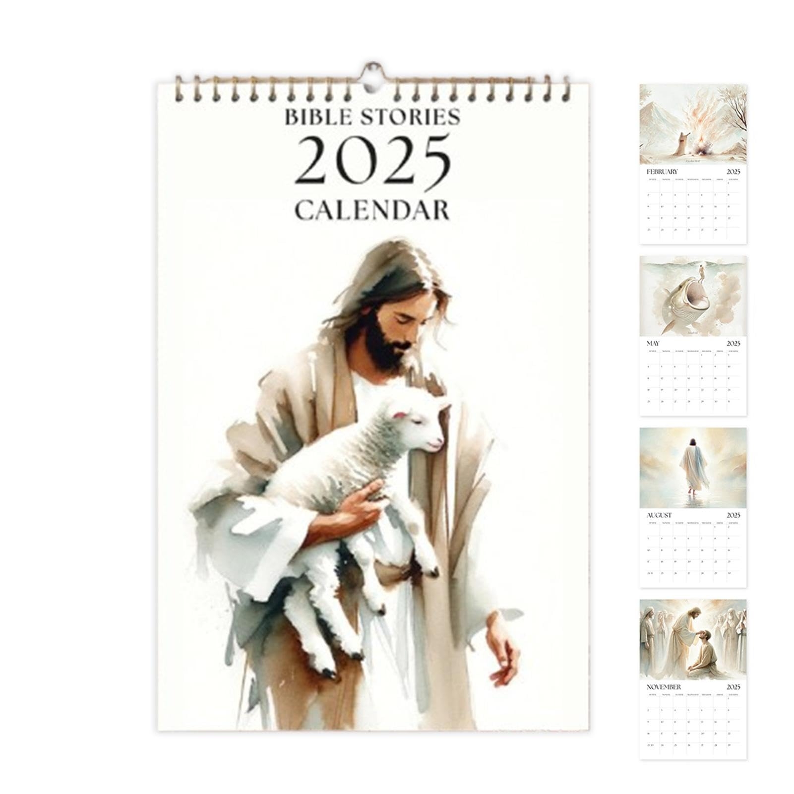 Amazon Bible Stories 2025 Calendar Christian Calendar 2025 2025 Christian Bible Stories Wall Calendar 2025 12 Months Wire Binding Wall Calendars For Home Decor Office Products