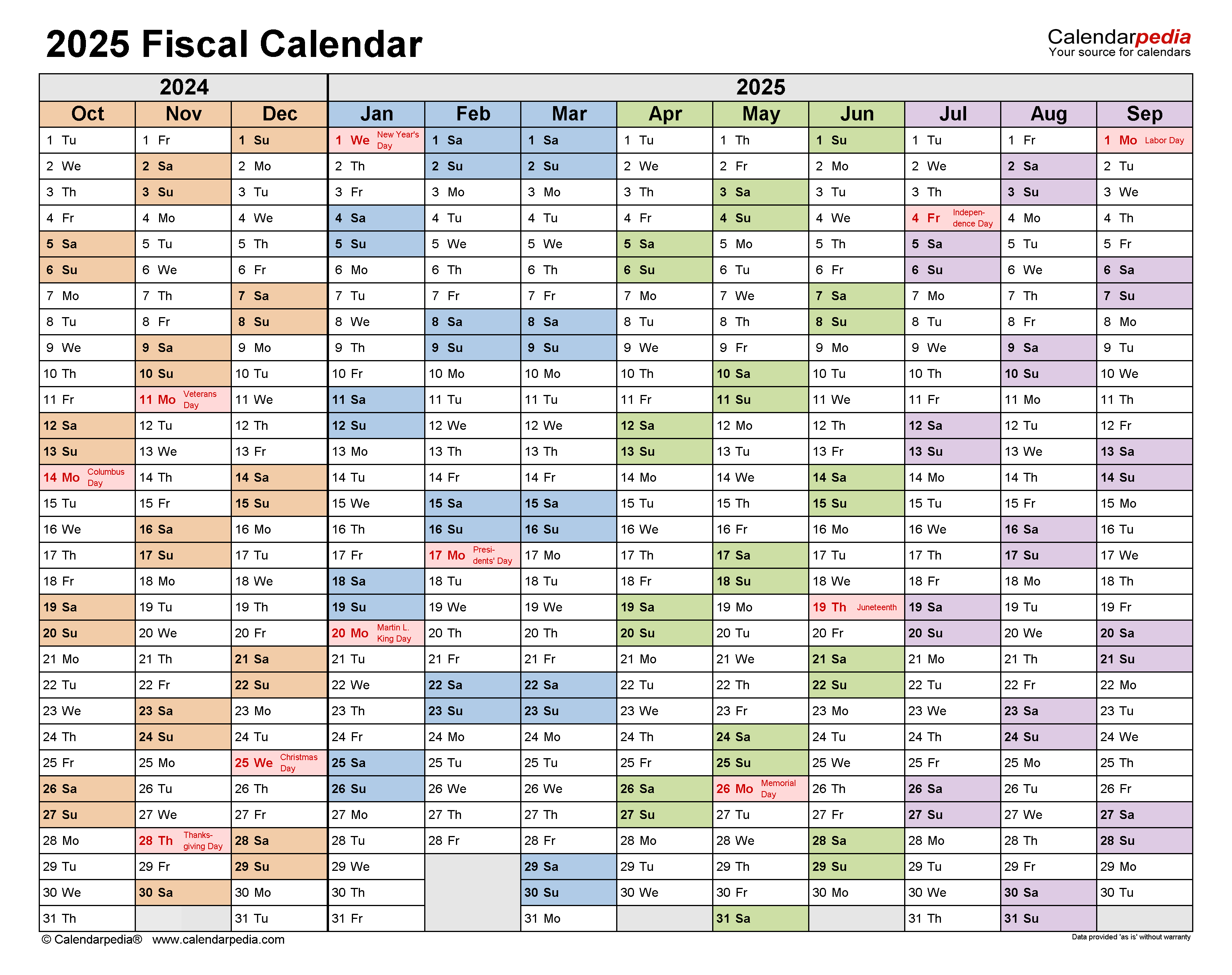 2025 Accounting Calendar 2025 Calendar Printable