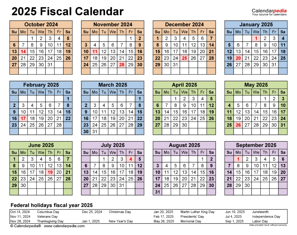 2025 Accounting Calendar 2025 Calendar Printable