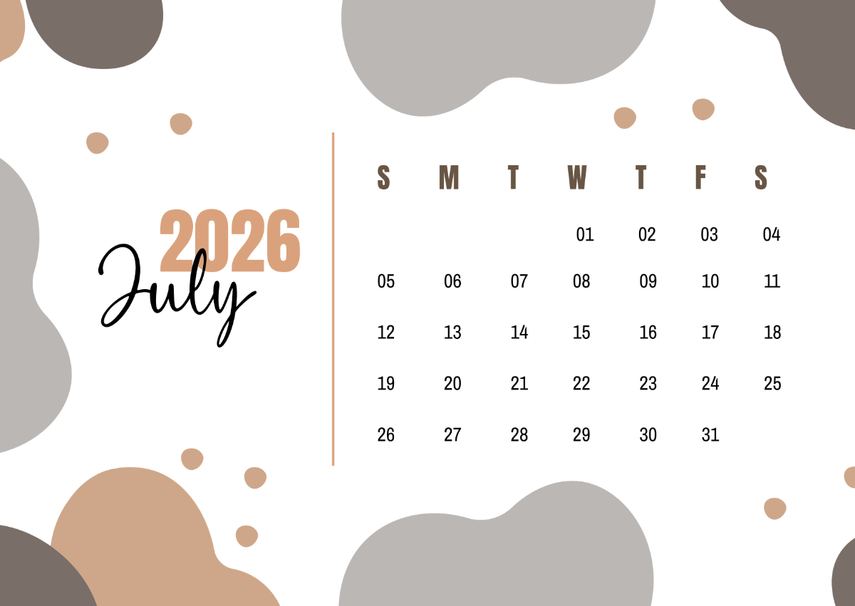 Free Simple Boho July 2026 Calendar Template To Edit Online Free Simple Boho July 2026 Calendar Template To Edit Online