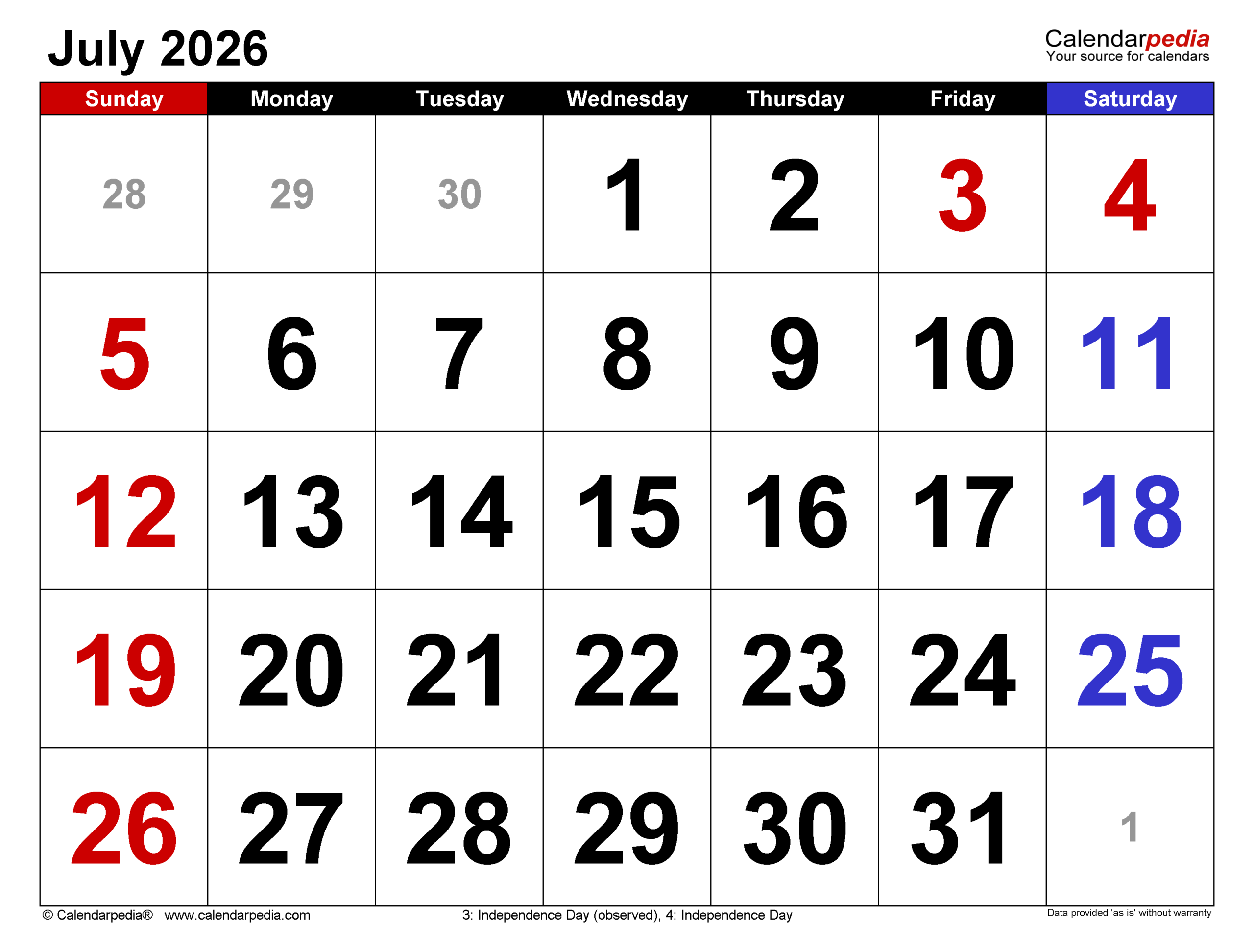July 2026 Calendar 12 Free Printable PDF Templates