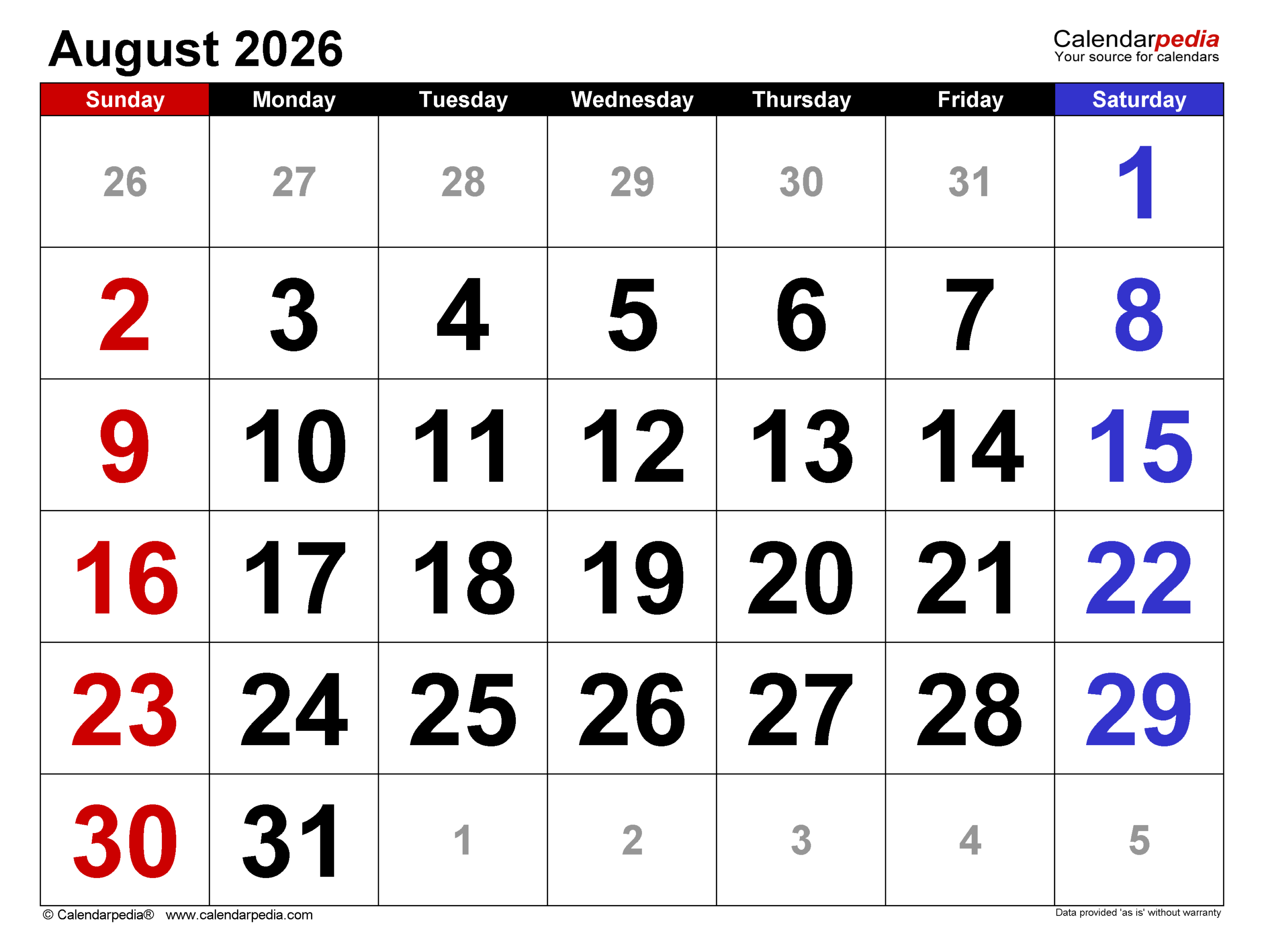 August 2026 Calendar 12 Free Printable PDF Templates August 2026 Calendar 12 Free Printable PDF Templates