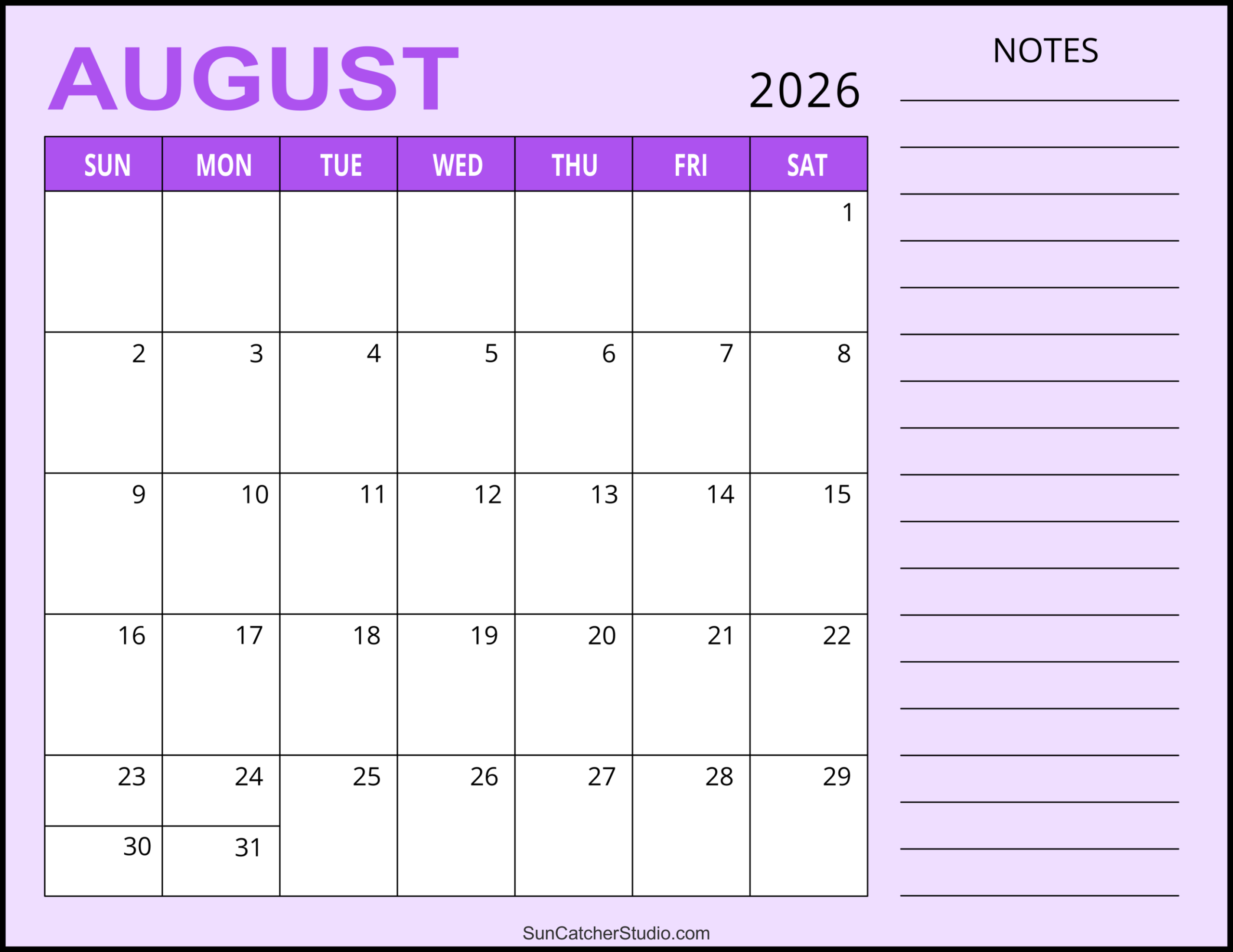 August 2026 Monthly Calendars With To Do Lists August 2026 Monthly Calendars With To Do Lists