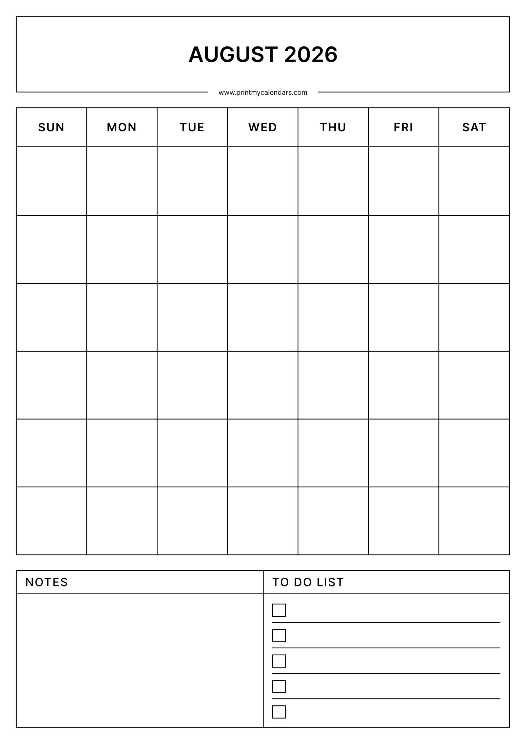 Free August Printable Calendar 2026 PDF Blank Aesthetic Templates Free August Printable Calendar 2026 PDF Blank Aesthetic Templates