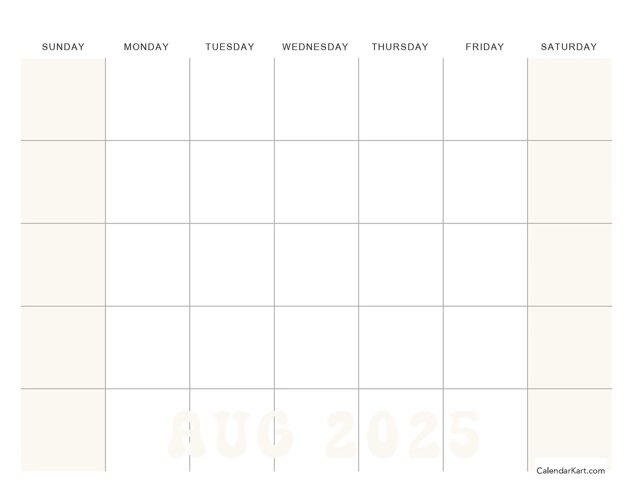 Free Cute Printable August 2025 Calendars CalendarKart Free Cute Printable August 2025 Calendars CalendarKart
